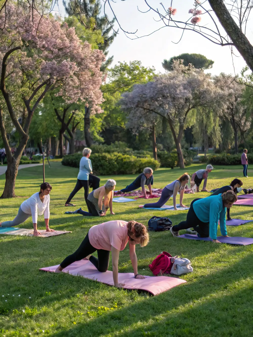 A captivating photo of a yoga session held outdoors by MAGNY SPORTS LOISIRS, emphasizing relaxation and wellness in a natural setting.